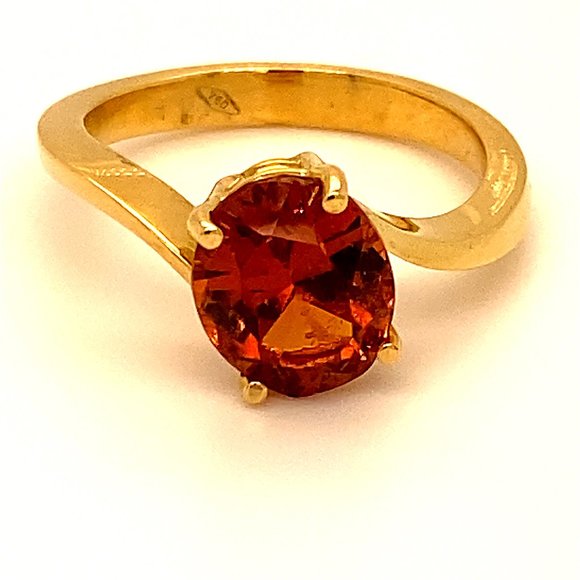 Spessartine 5.15ct Solid 18K Yellow Gold Ring - Picture 1 of 6